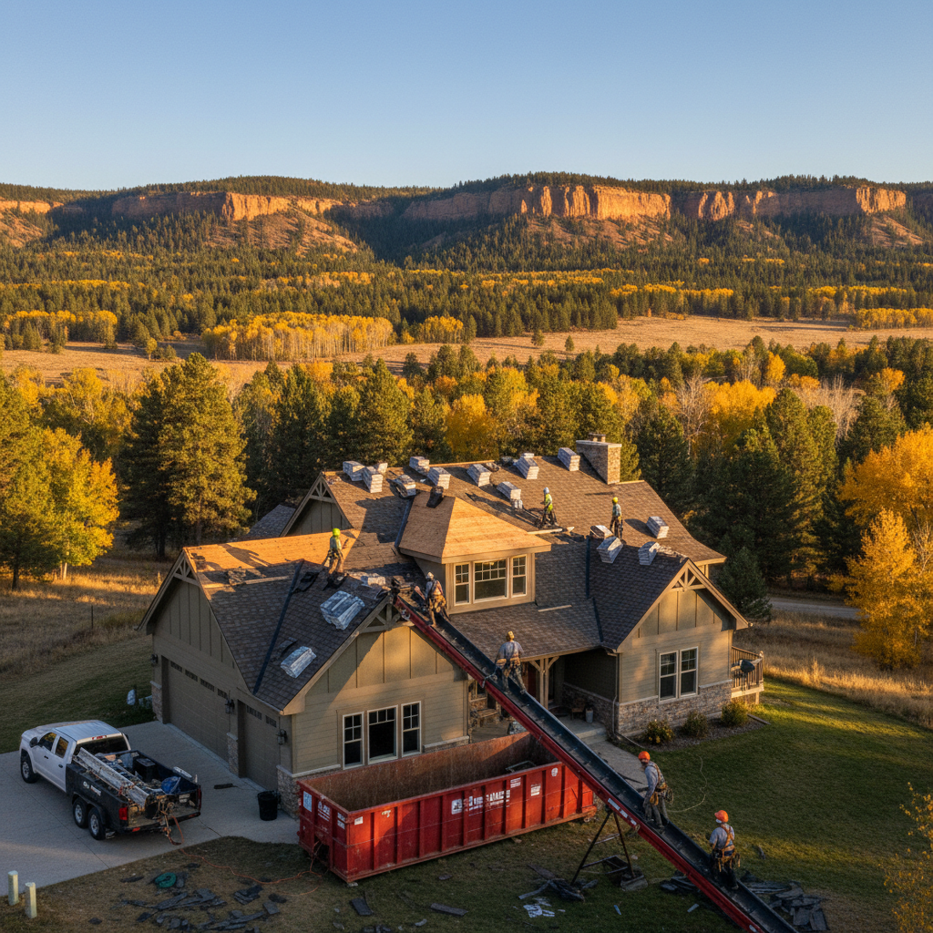 Fall asphalt shingle roof replacement on a Billings, MT home